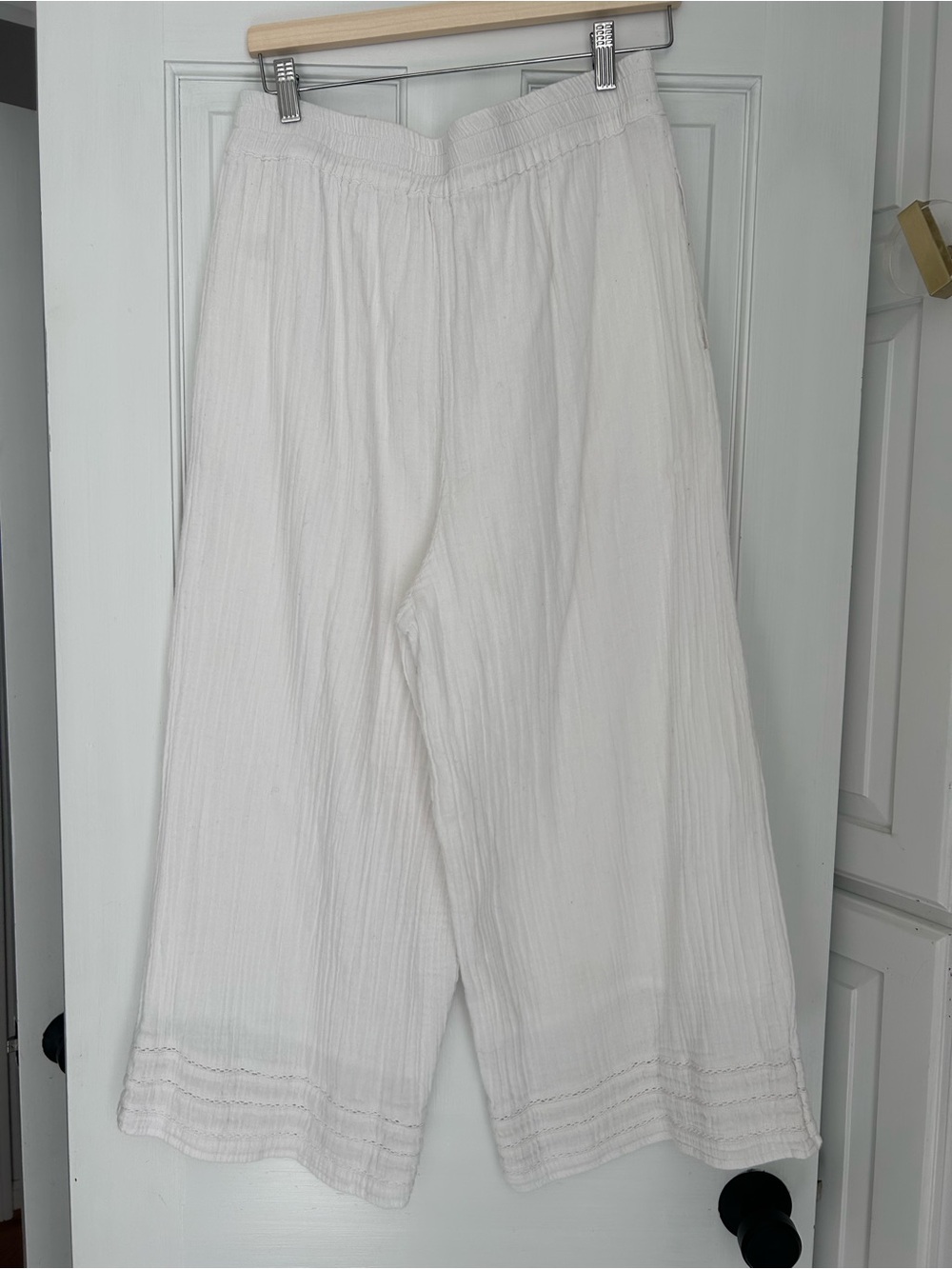 The Odells Anthropologie White Cropped Wide-Leg - Picture 7 of 7